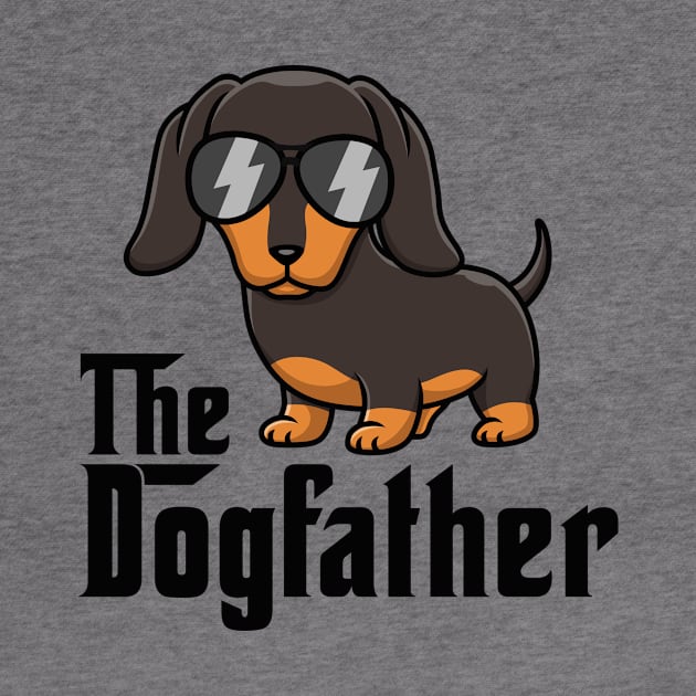 The Dogfather Funny Dachshund Dad Papa Father Dog Lover by 14thFloorApparel